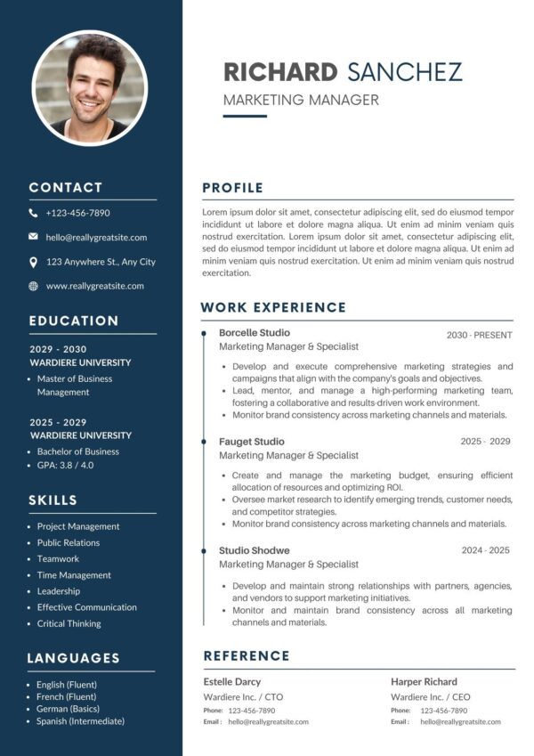 template Resume Template One